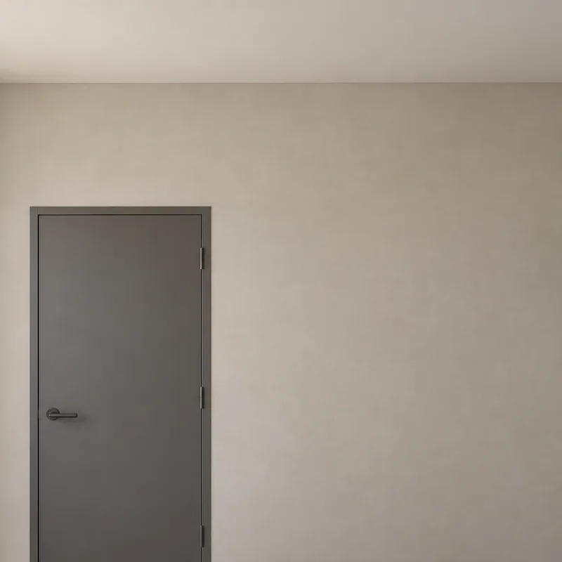 Фото дизайна кухни по плану, ракурс 3 из 4: стена с дверью